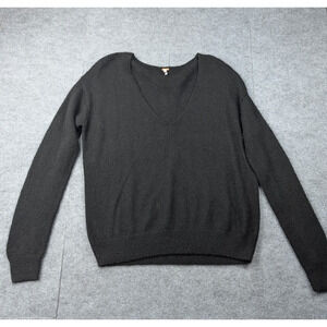 Free People Alpaca Wool Sweater Womens Medium Black Open Knit Whimsigoth Cozy